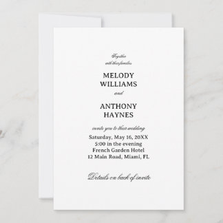 Minimalist Elegant Wedding Design Invitation