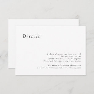 Minimalist Elegant Wedding Details card