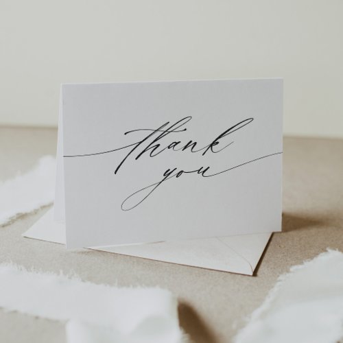 Minimalist Elegant Wedding Folded Thank You Card