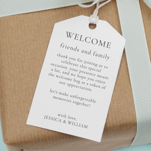 Minimalist Elegant Wedding For Guests Welcome Bag Gift Tags