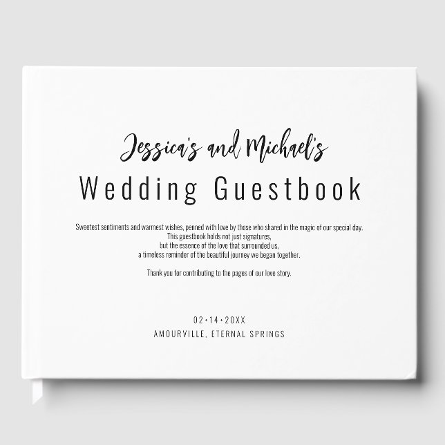 💍 Minimalist Elegant wedding  Guest Book (Front)