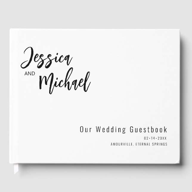 💍 Minimalist Elegant wedding  Guest Book (Front)