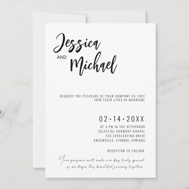 💍 Minimalist Elegant wedding  Invitation (Front)