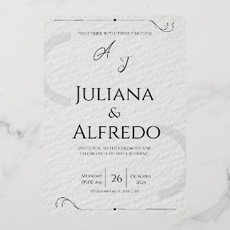 Minimalist Elegant Wedding Invitation Foil Invitation