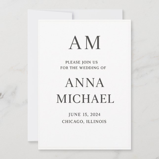 Minimalist Elegant Wedding Invitation – Luxury Sty (Front)
