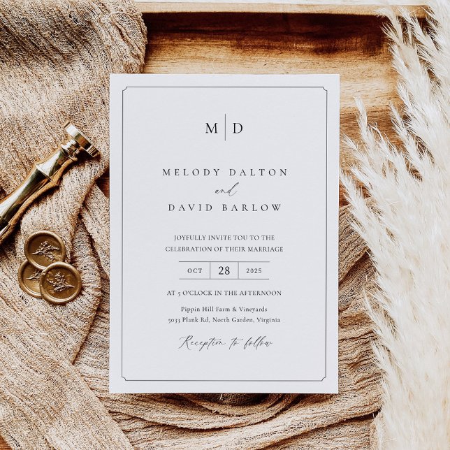 Minimalist Elegant Wedding Invitation Template (Creator Uploaded)