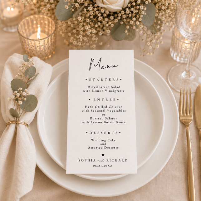 Minimalist Elegant Wedding Menu (Creator Uploaded)
