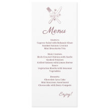 Minimalist Elegant Wedding Menu
