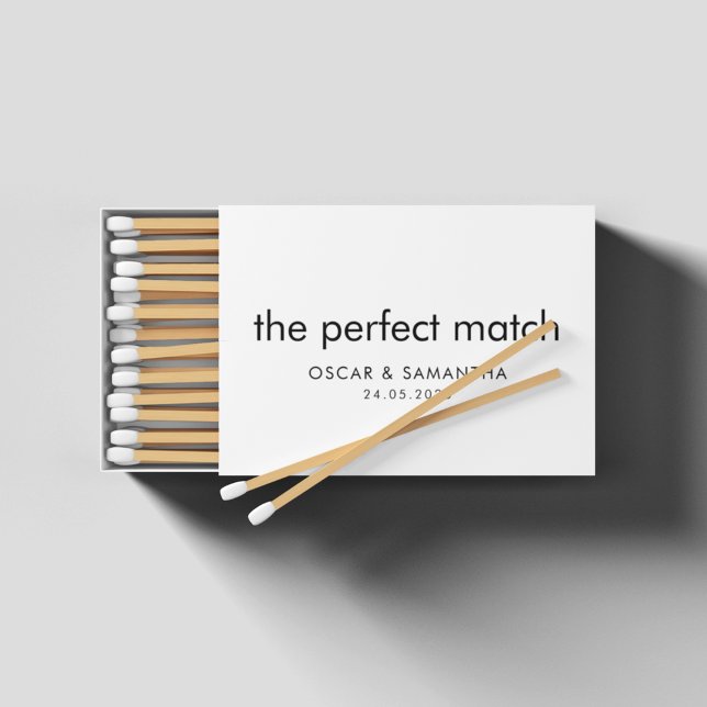 Minimalist Elegant Wedding Personalized Matchboxes (Creator Uploaded)