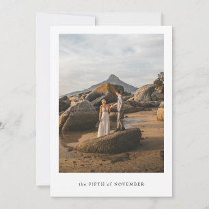 Minimalist Elegant Wedding Photo Thank You Card