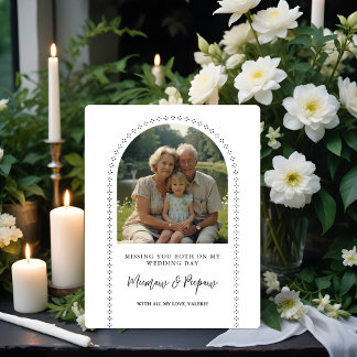 Minimalist Elegant Wedding Photo Tribute Memorial Pedestal Sign