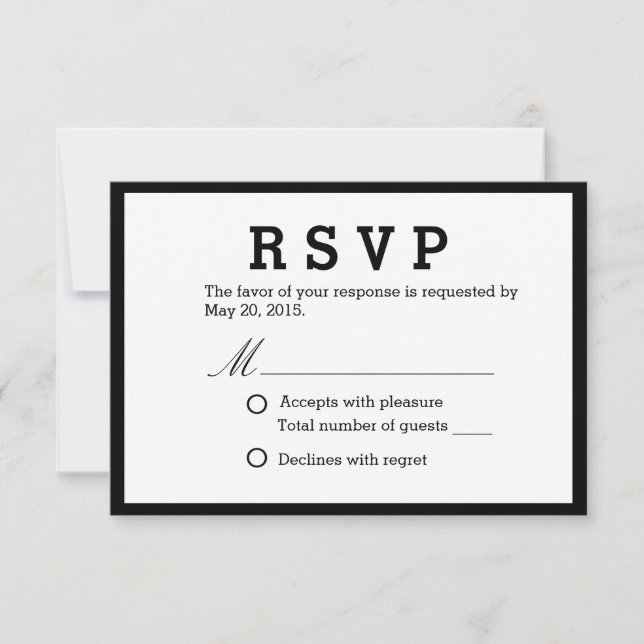 Minimalist Elegant Wedding RSVP Response (Front)