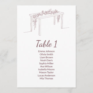 Minimalist Elegant Wedding Seating Chart Cards
