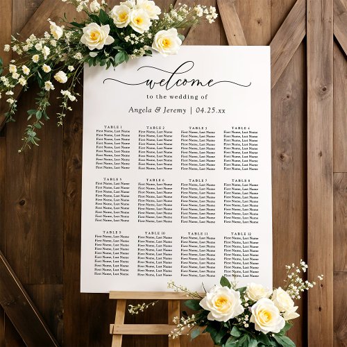 Minimalist Elegant Wedding Seating Chart Foam Sign