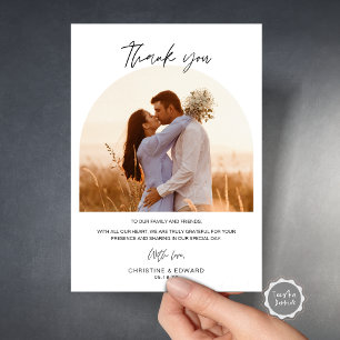 Minimalist, Elegant Wedding Thank You Photo Card
