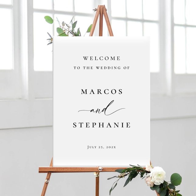 Minimalist elegant wedding welcome foam board (Creator Uploaded)