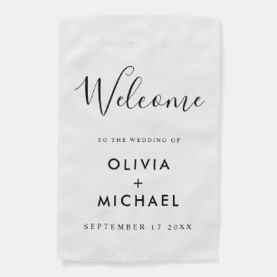 Minimalist Elegant Wedding Welcome Garden Flag