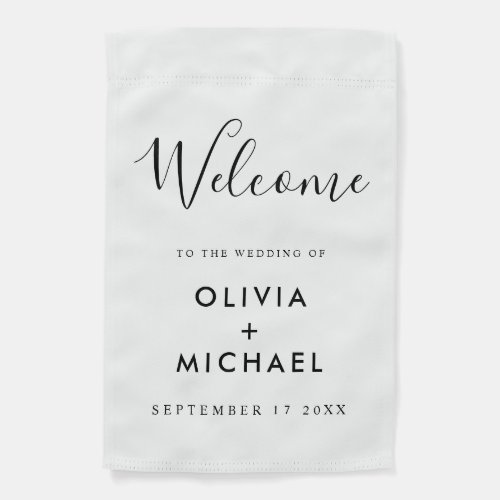 Minimalist Elegant Wedding Welcome Garden Flag