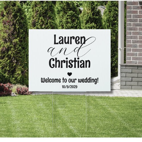 Minimalist Elegant Wedding Welcome Yard Sign