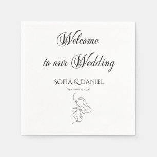 Minimalist Elegant Welcome to Our Wedding Napkins
