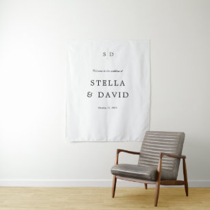 Minimalist Elegant Welcome Wedding  Tapestry