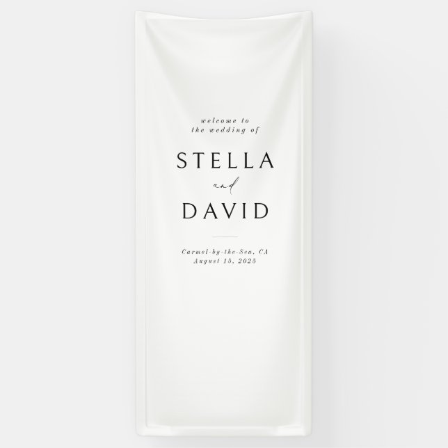 Minimalist Elegant Welcome Wedding Vinyl Banner (Vertical)