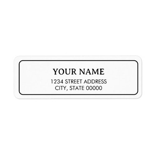 Minimalist Elegant White And Black  Label