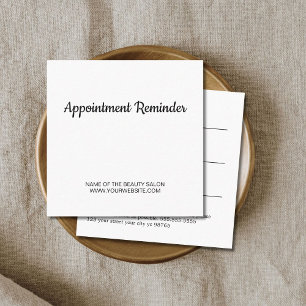 Minimalist Elegant White Beauty Appointment Card