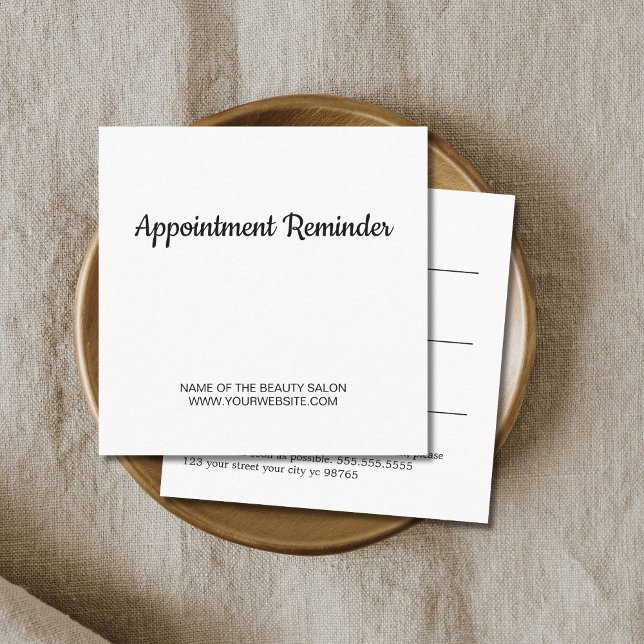 Minimalist Elegant White Beauty Appointment Card (Creator Uploaded)