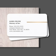 Minimalist Elegant White Copper Line Attorney Business Card at Zazzle
