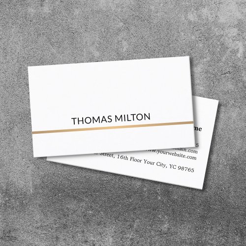 Minimalist Elegant White Copper Line Attorney  Business Card