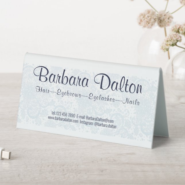 Minimalist Elegant White Lace Collection  Table Tent (In SItu (Table))