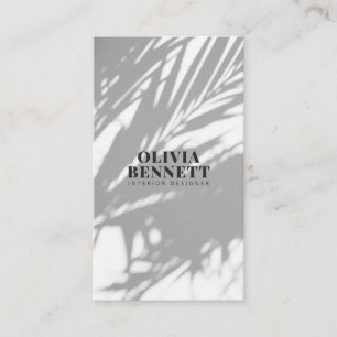 Minimalist elegant white modern interior designer business card