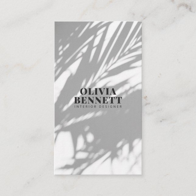 Minimalist elegant white modern interior designer business card (Front)