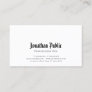 Minimalist Elegant White Professional Classic Look Business Card