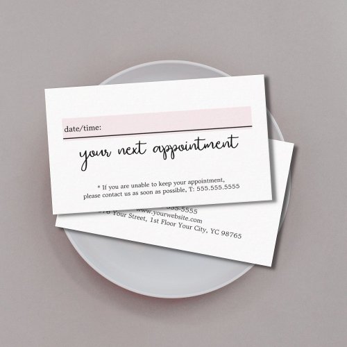 Minimalist Elegant White Rose Beauty  Appointment Card
