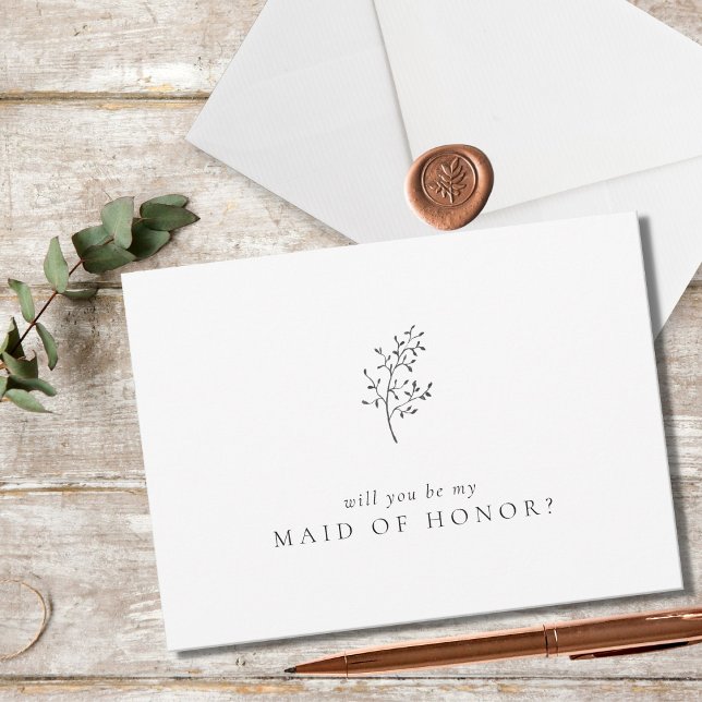 Minimalist Elegant Will You Be My Maid of Honor (Creator Uploaded)