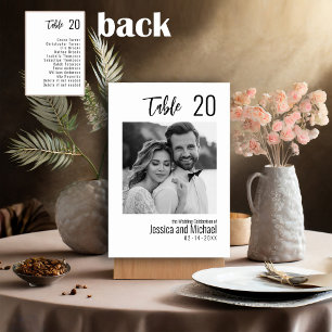 💍 Minimalist Elegant with Guest list Table Number