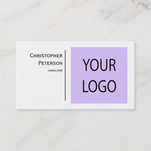 Minimalist Elegant with your LOGO Black and White Business Card