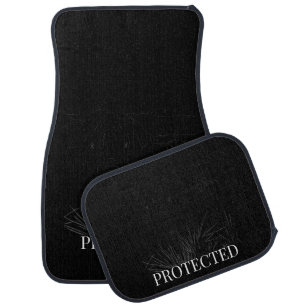 Minimalist Elephant Black car mat