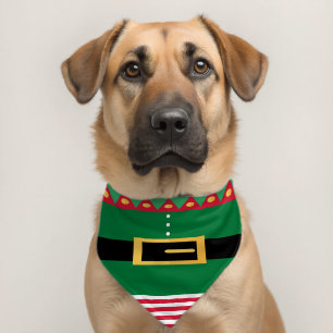 Minimalist Elf Christmas Pet Bandana Collar