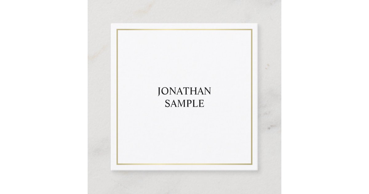Minimalist Elite Design Trendy Plain Modern Luxury Square Business Card ...