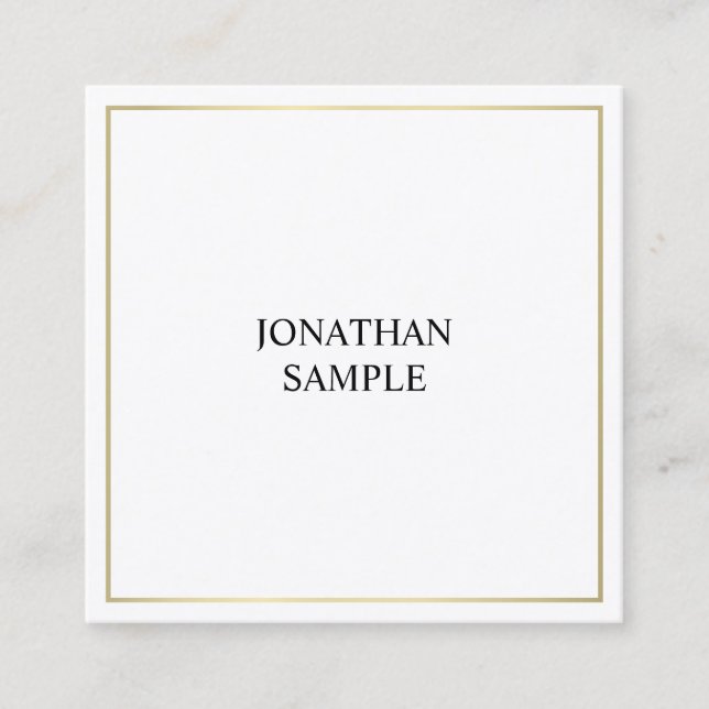 Minimalist Elite Design Trendy Plain Modern Luxury Square Business Card (Front)