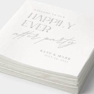 Minimalist Elopement Reception Party Foil Napkins