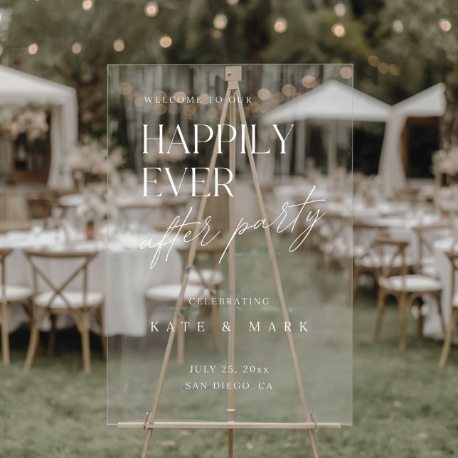 Minimalist Elopement Reception Party Welcome Acrylic Sign (Creator Uploaded)