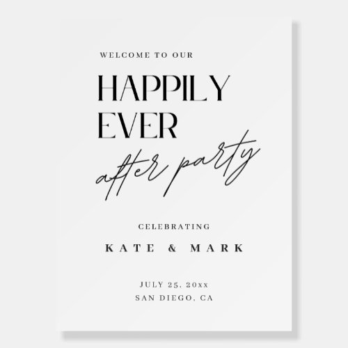 Minimalist Elopement Reception Party Welcome Sign