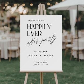 Minimalist Elopement Reception Party Welcome Sign