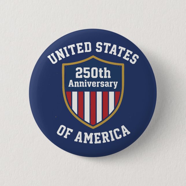 Minimalist Emblem United States 250th Anniversary Button (Front)