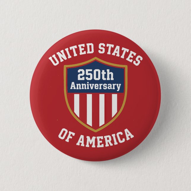 Minimalist Emblem United States 250th Anniversary Button (Front)