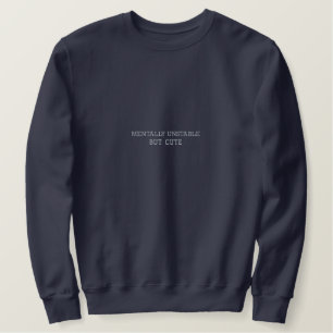 Minimalist Embroidered Custom Text Sweatshirt